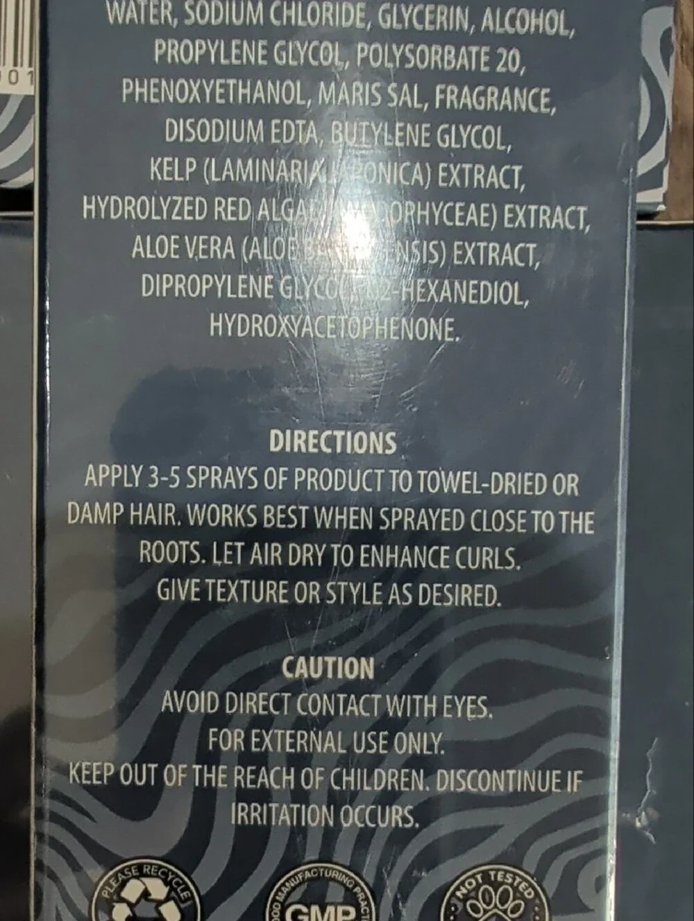 Nique Sea Salt Spray - Deep Navy & Silver Packaging